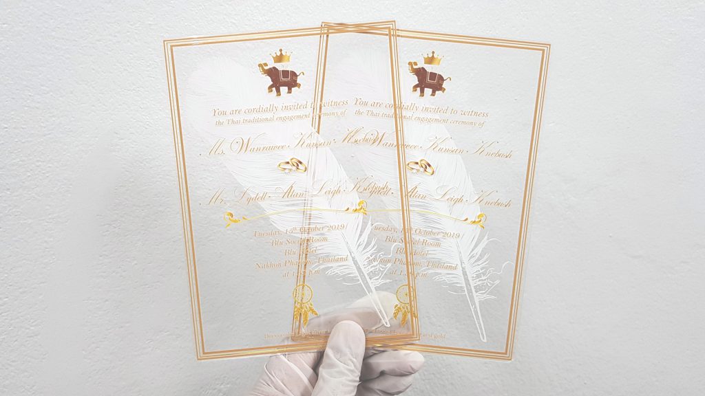 การ์ดแต่งงานอะคริลิคใส Acrylic Wedding Card